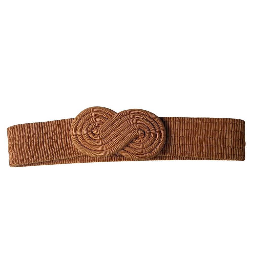 Goodheart‎ Vintage Y2K Stretch Belt Tan Infinity Knot Made in USA SM